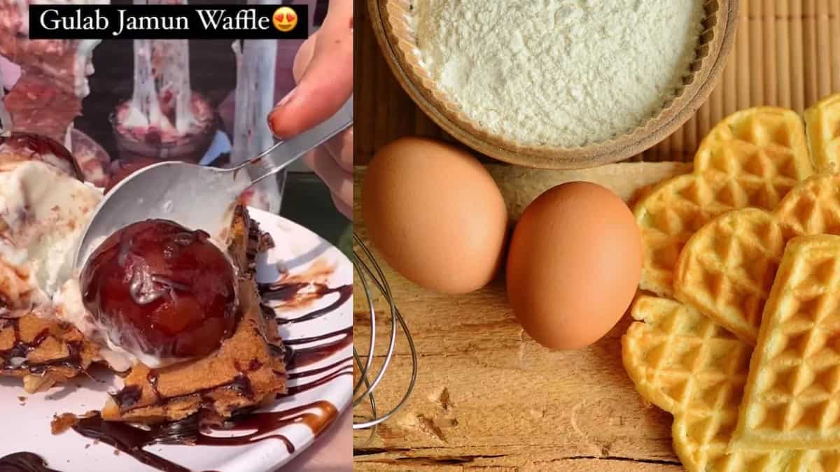 Ever Wondered What Can Be An Overdose Of Sweetness? This Latest Gulab Jamun Waffle Sensation On The Internet