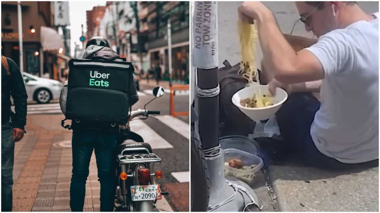 Viral Video Shows An Uber Eats Driver Stealing Food From Customer S