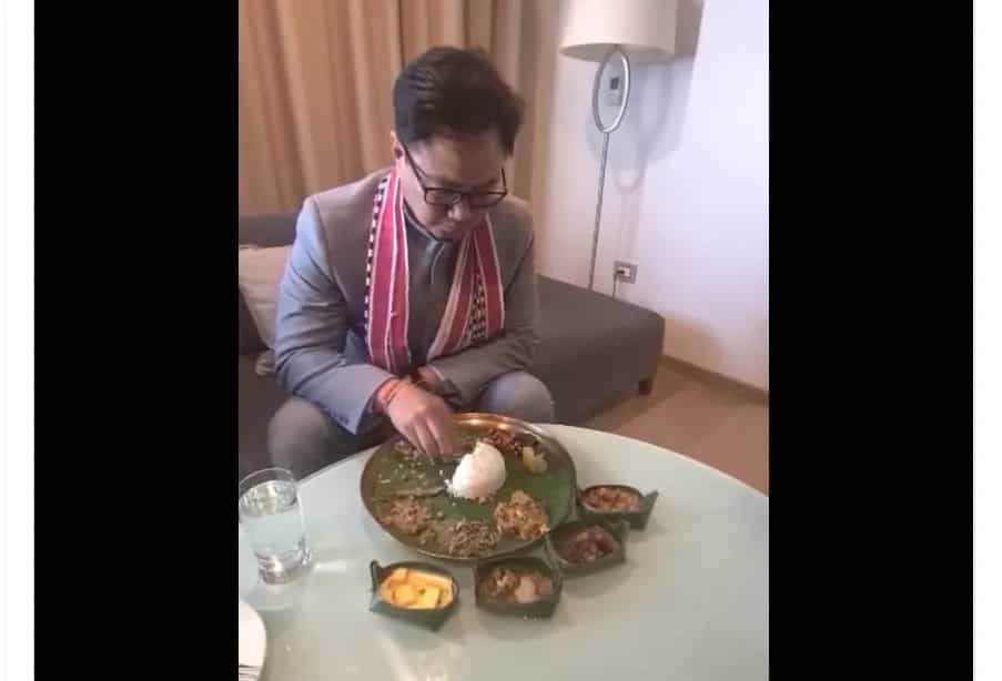 Kiren Rijiju Digs Into The Goodness Of Manipuri Thali