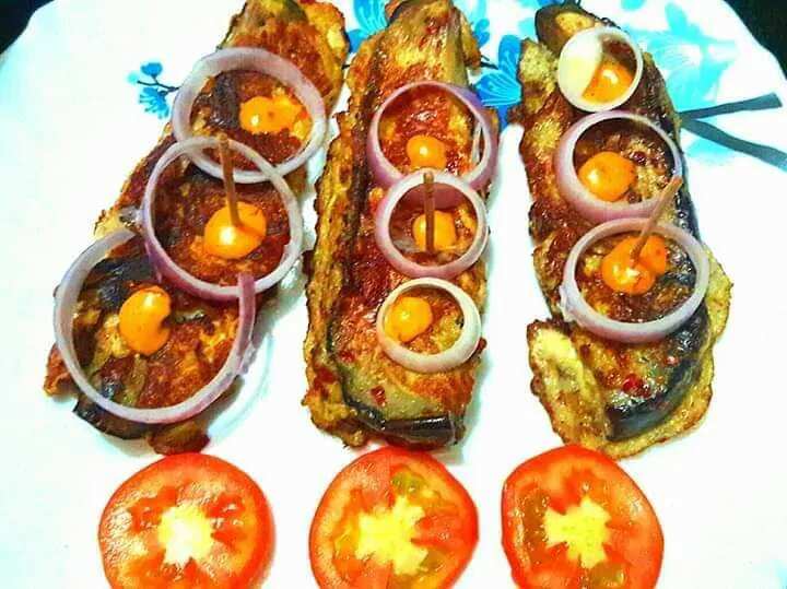 Tortung Talang/ Brinjal Eggplant Egg fritters#Fried