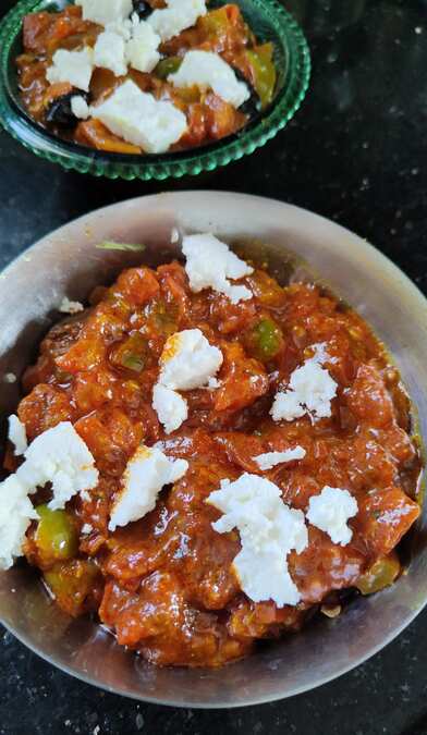 Vegetable paneer curry in cooker