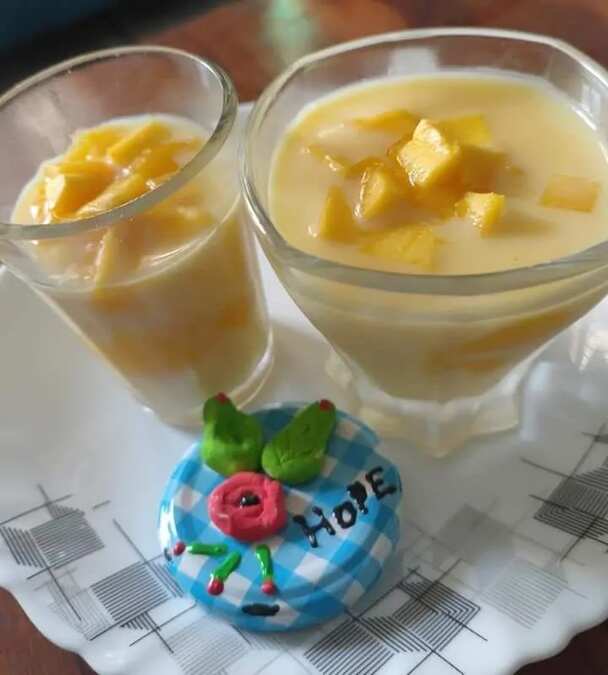 Custard  Manngo pudding