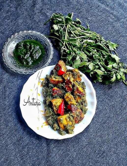 Coriander Paneer    #Foodocean.    #WomensDay_Special_Moms Magic.(Moms favorite recipe)