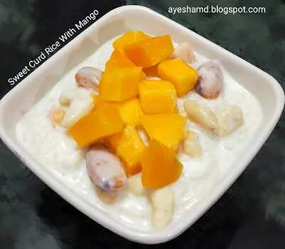 Sweet Curd Rice With Mango