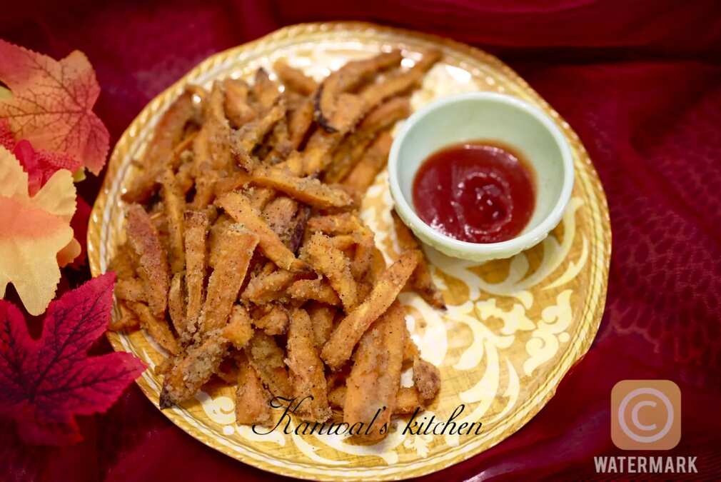 Baked sweet potato French fries 