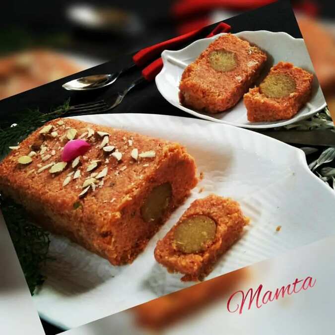 Carrot gulab jamun terrine