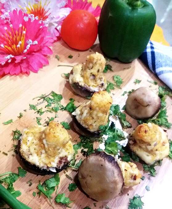 Mushroom Shape Stuffed Mushrooms