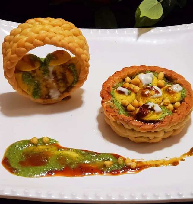 Papdi Dhokla Katori Chaat and Mathri Dhokla Ring Chaat.