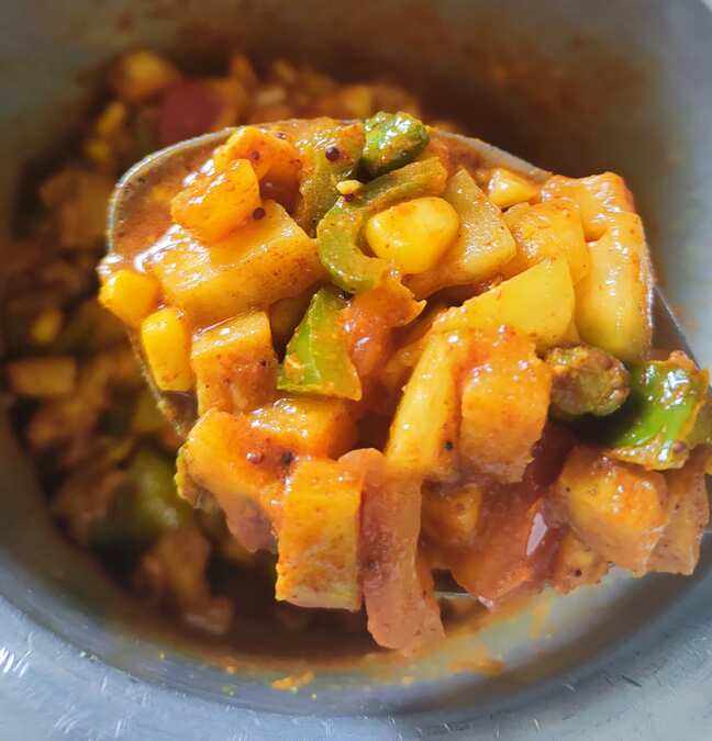 Mix veg curry in coconut milk