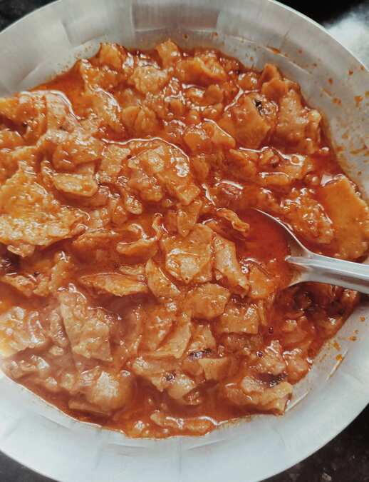 Quick breakfast with left roti