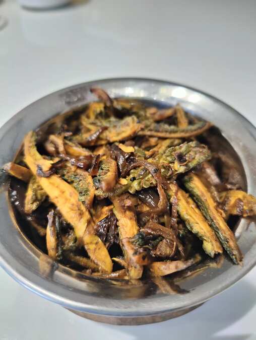 Tawa karela (diet karela with 1 tsp oil)