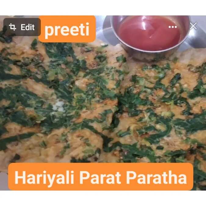 Parat wala Palak Cheez Paratha
