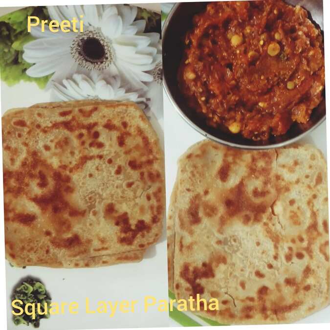 Square layered Paratha