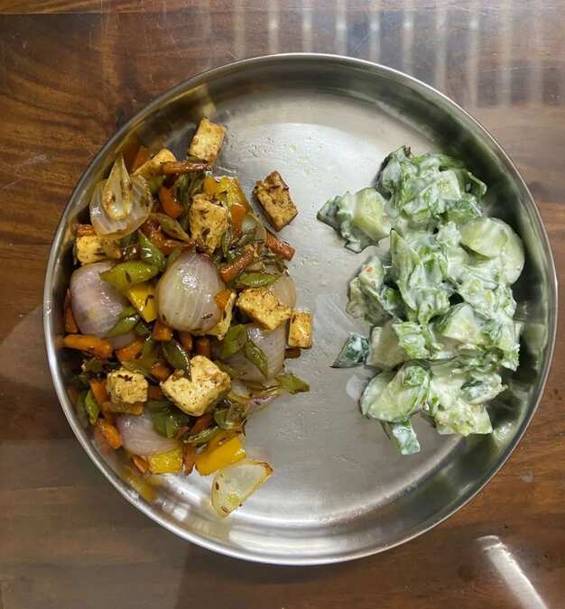 Gree tea leaves creamy salad