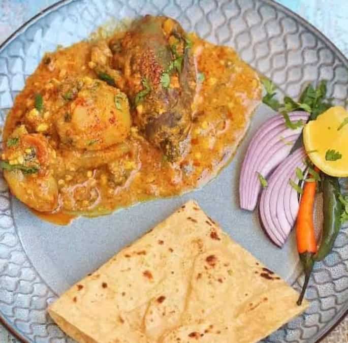 Eggplant and potato sabji