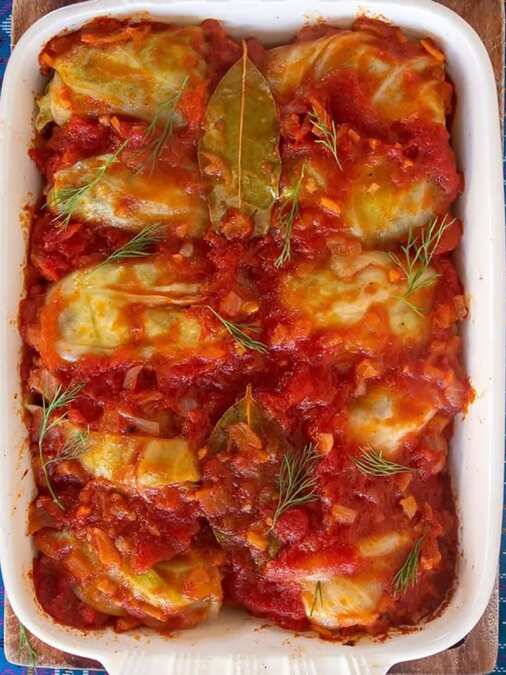 Crispy Indian style Sarmale (Romanian cabbage rolls) 