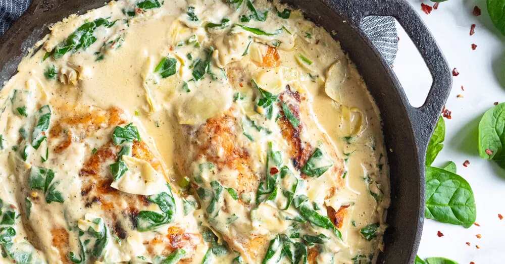How to make Creamy Spinach Artichoke Chicken Skillet Recipe