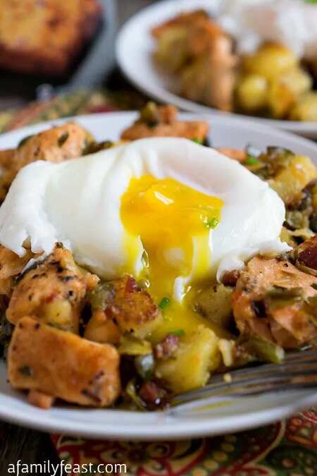Salmon Hash With Poached Eggs