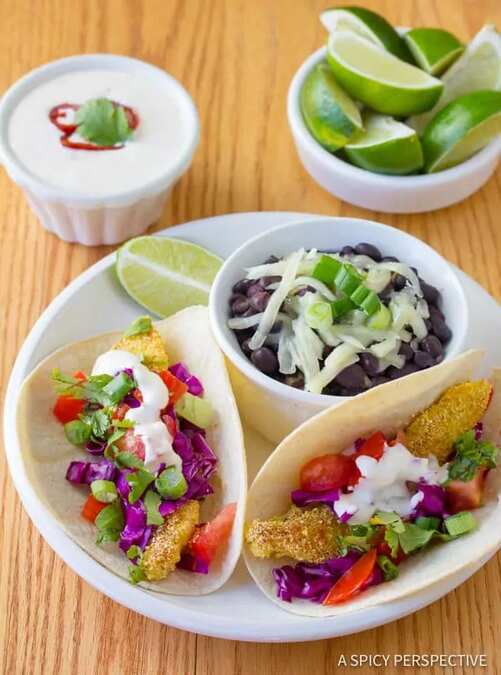 Corn Crusted Fish Tacos With Jalapeno Lime Sauce