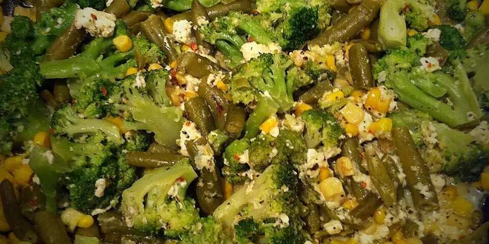 Broccoli, Corn, And Green Bean Saute