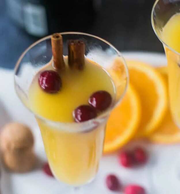 Orange Cinnamon Mimosa Cocktail