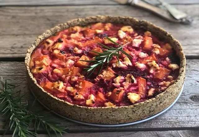 How to make Beetroot And Sweet Potato Quiche Recipe