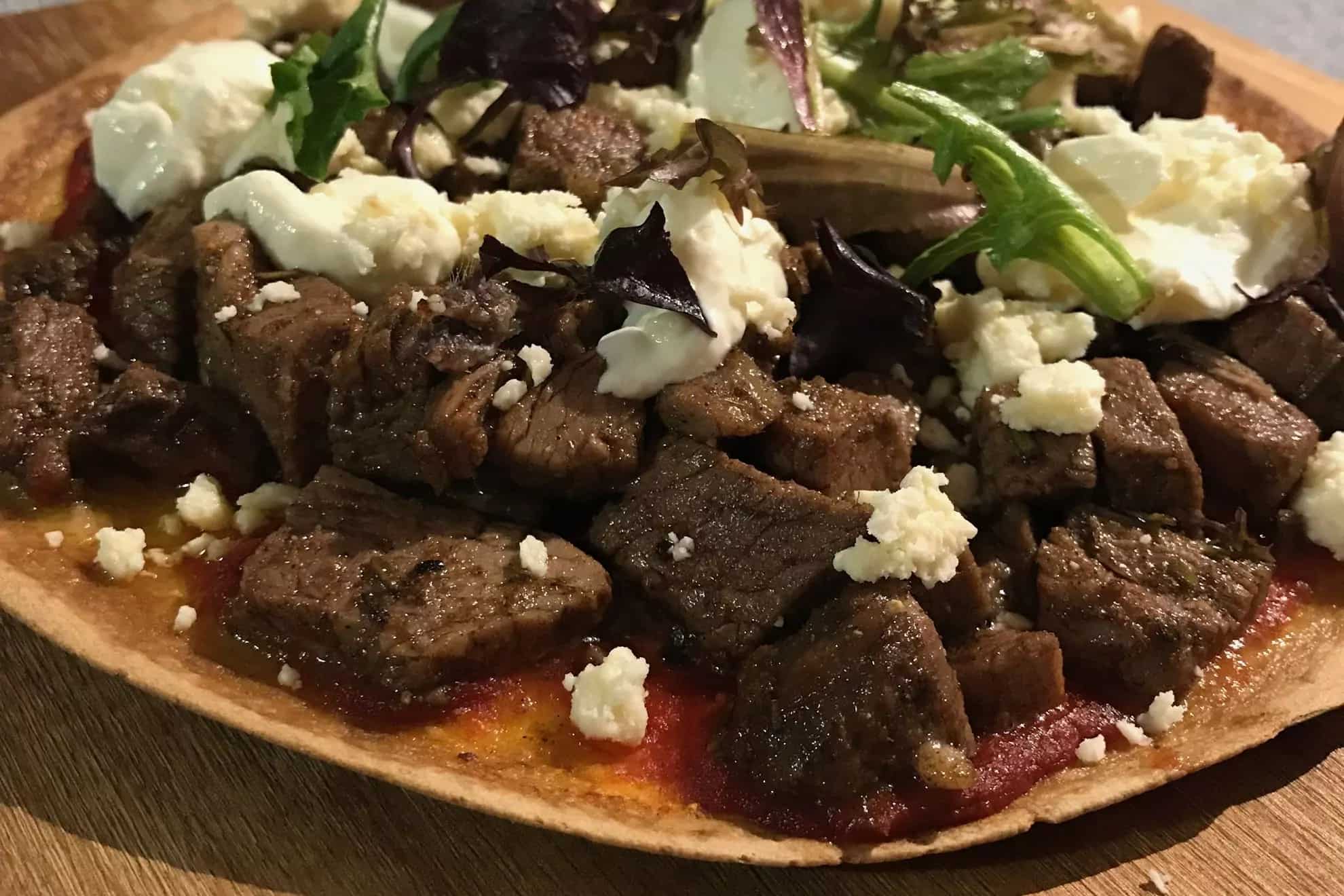 How to make Leftover Roast Lamb Greek Pizza Recipe