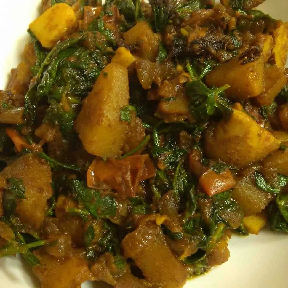 How to make Aloo Methi With Cherry Tomatoes And Jackfruit Seed Recipe