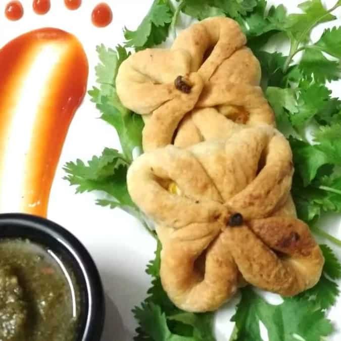 Baked flower corn samosa Baked flower corn samosa