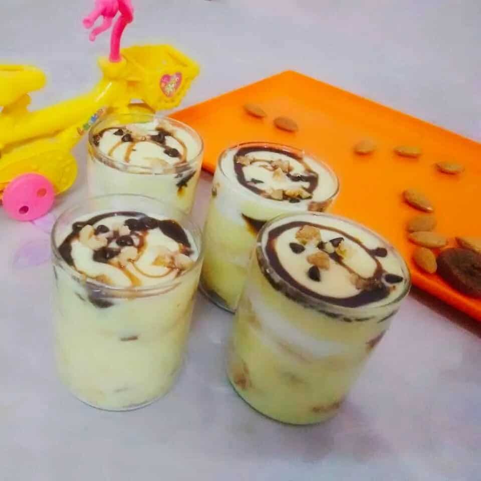 How to make Caramelized Banana Apple Cake Pudding Recipe