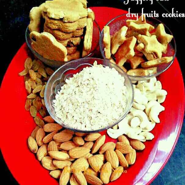 How to make Date Palm Jaggery Oats Dry Fruits Cookies Recipe