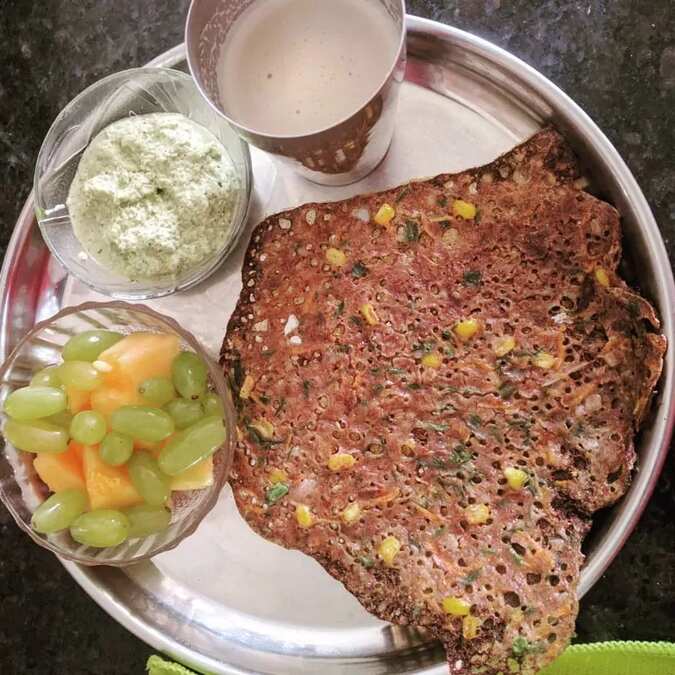 Healthy corn finger millet wheat rava dosa