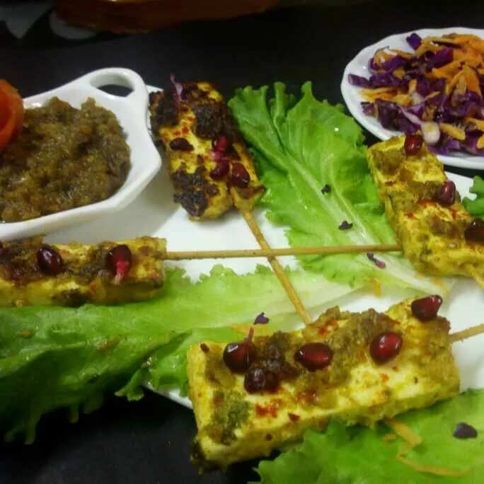 How to make Korean Paneer Satay In Peanut Sauce Recipe
