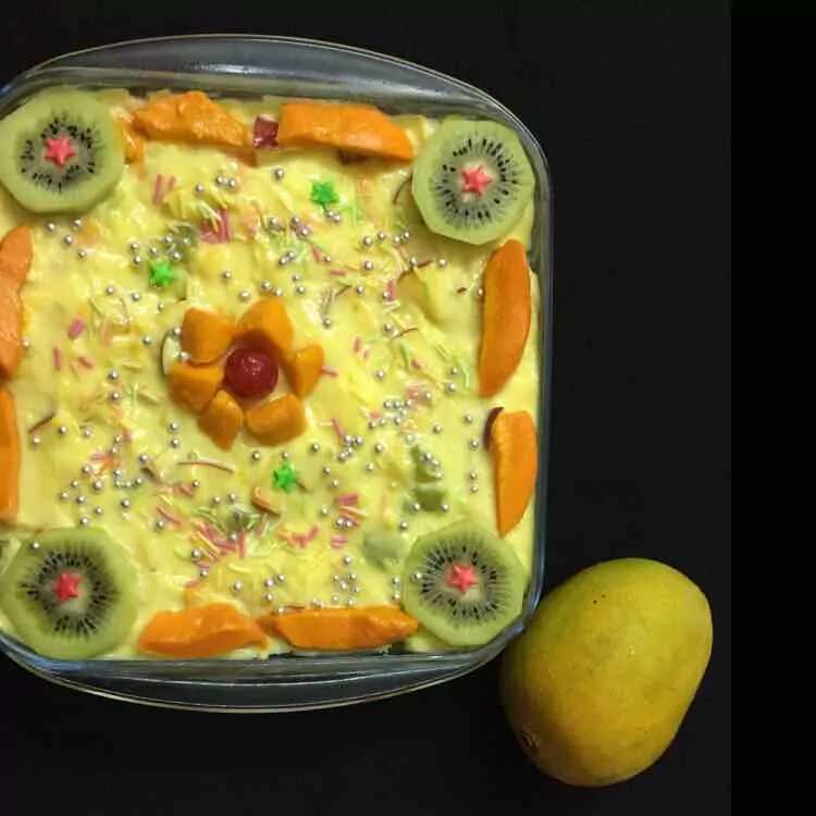 How to make Mango Custard Bread Pudding Recipe