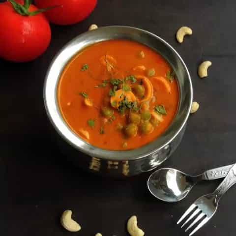 How to make Matar Kaju Masala/green Peas & Cashew Nut Masala Recipe