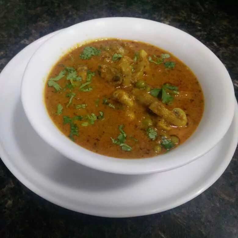 How to make Mushroom Matar Masala (without Onion Recipe