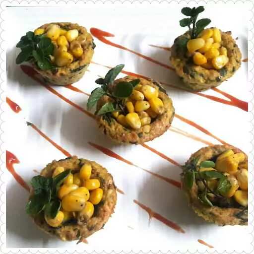 Steamed Lentil Basket With Masala Corn