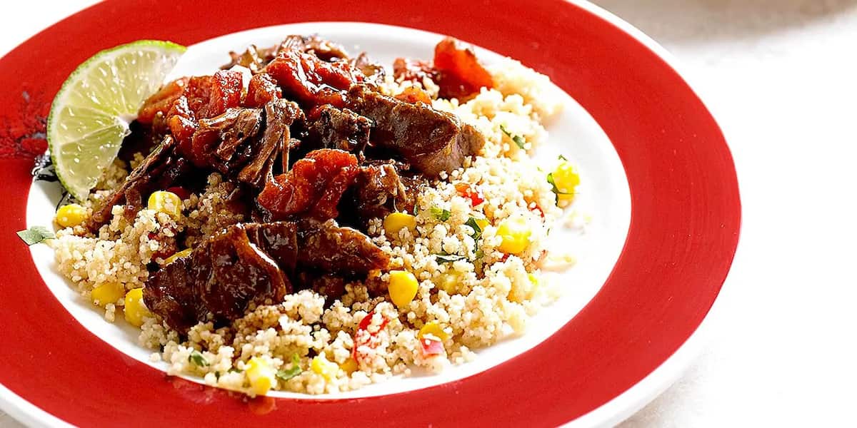 BBQ Beef Roast With Corn And Pepper Couscous