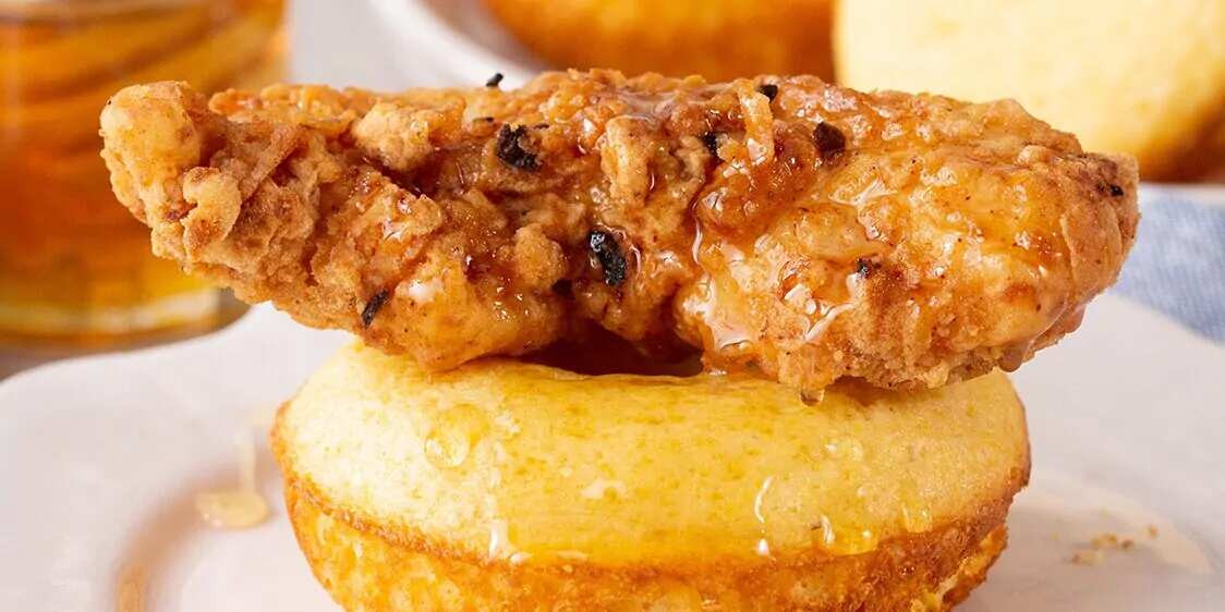 Corn Bread Donuts With Fried Chicken