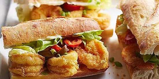 Crispy Cornmeal Shrimp Sandwich