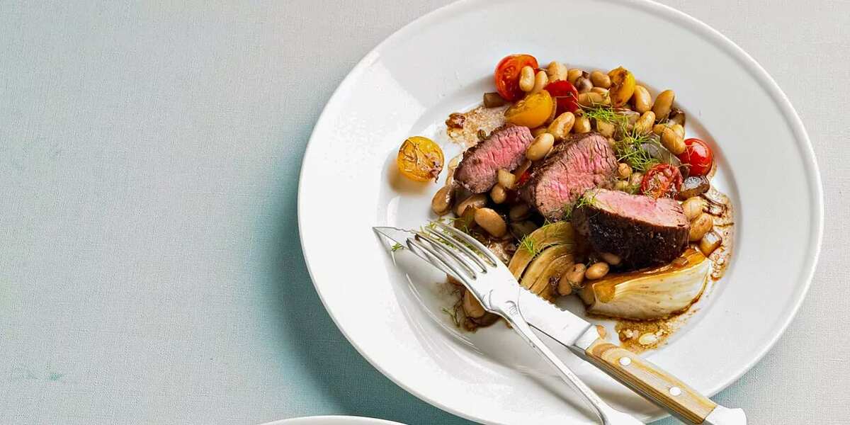 Steak With Fennel And Beans