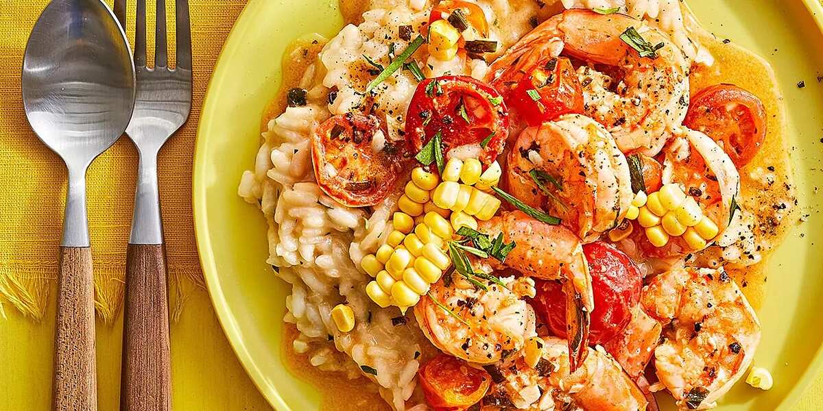 Summer Risotto With Corn Butter And Shrimp