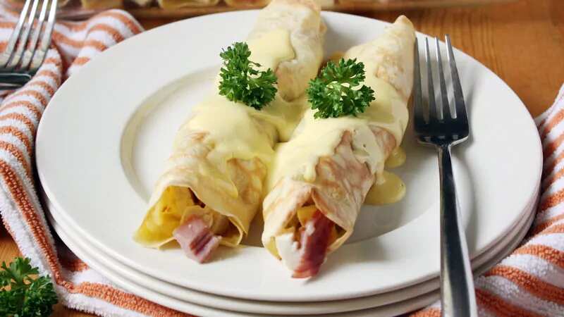 Chicken Cordon Bleu Crepes