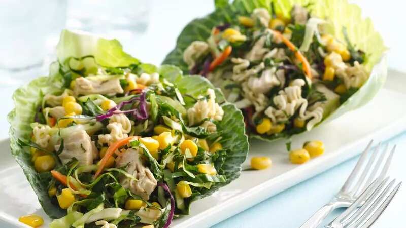 Crunchy Corn With Kale And Chicken Slaw