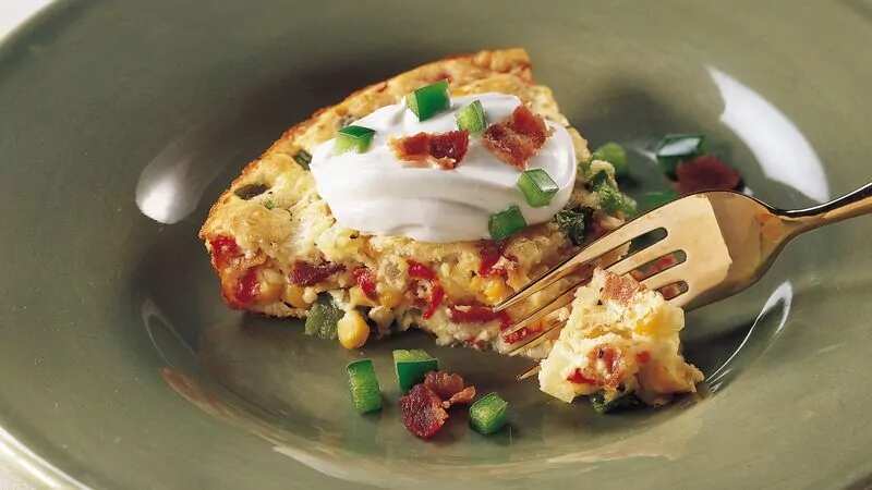 Calico Corn And Bacon Pie
