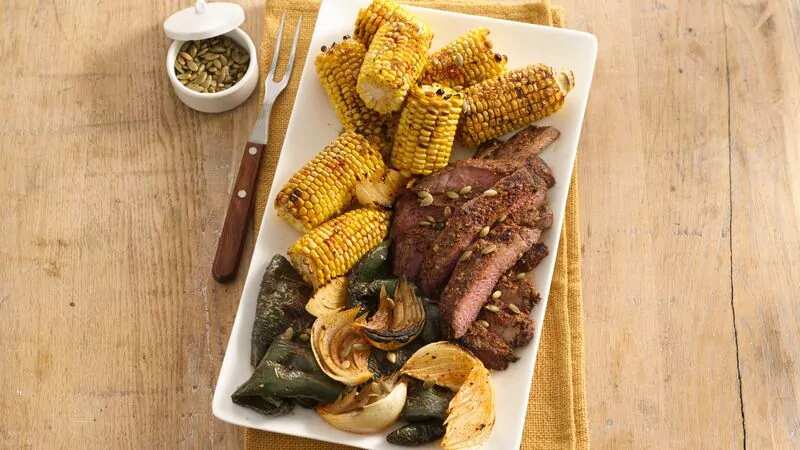 Southwestern Steak With Corn And Chiles