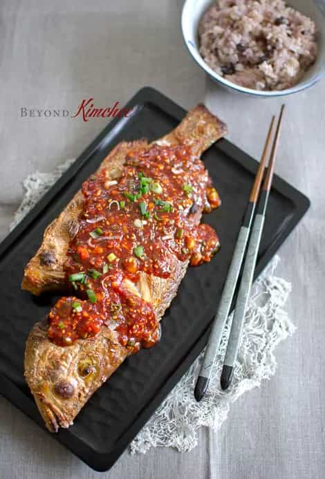 How to make Broiled Red Snapper With Korean Chili Sauce Recipe