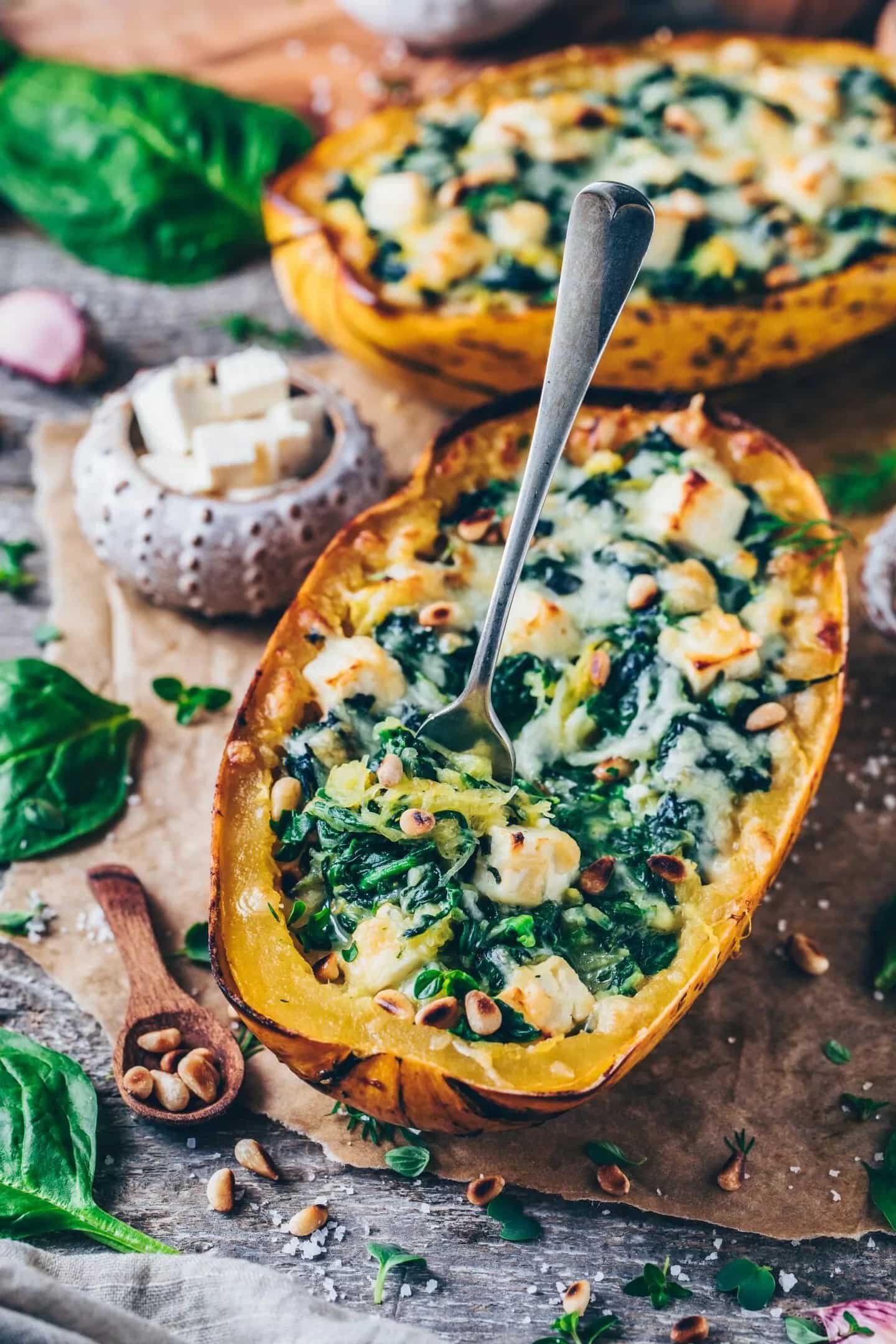 How to make Spinach Stuffed Spaghetti Squash Recipe