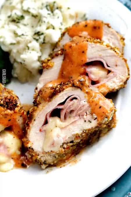 Pistachio Gruyere Chicken Cordon Bleu with Creamy Honey Dijon Sauce Pistachio Gruyere Chicken Cordon Bleu with Creamy Honey Dijon Sauce