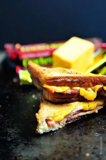 Grilled Cheese Sandwich with Ham and Bacon